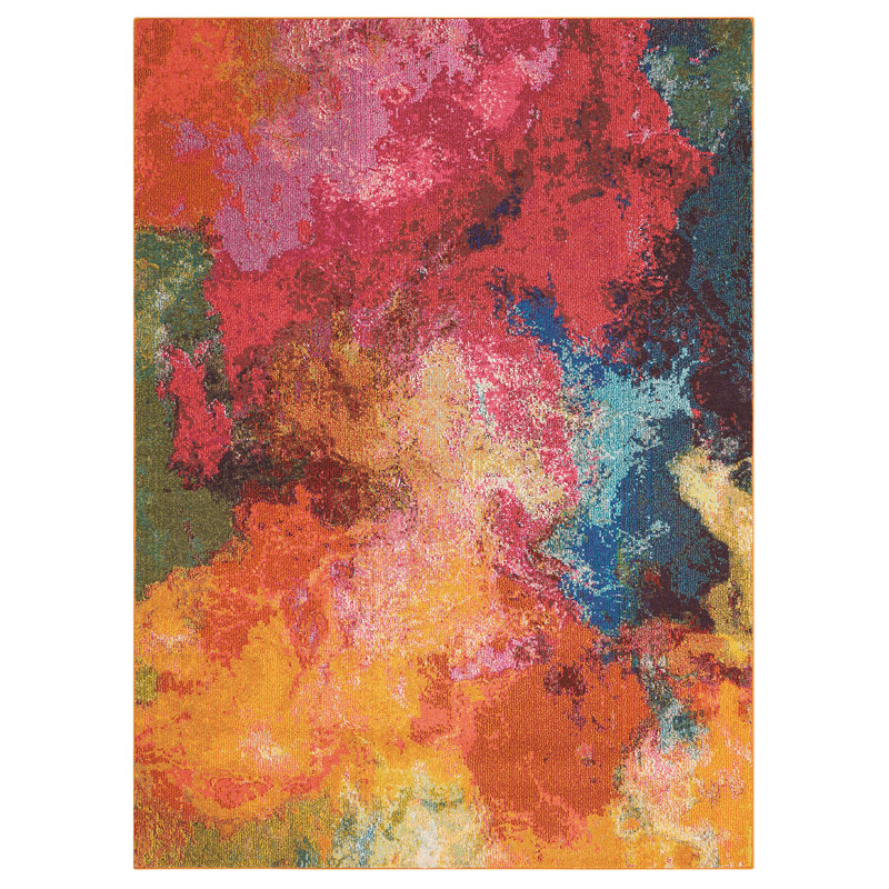Latitude Run® Abertamy Pink/Blue/Orange/Green/Yellow Area Rug & Reviews